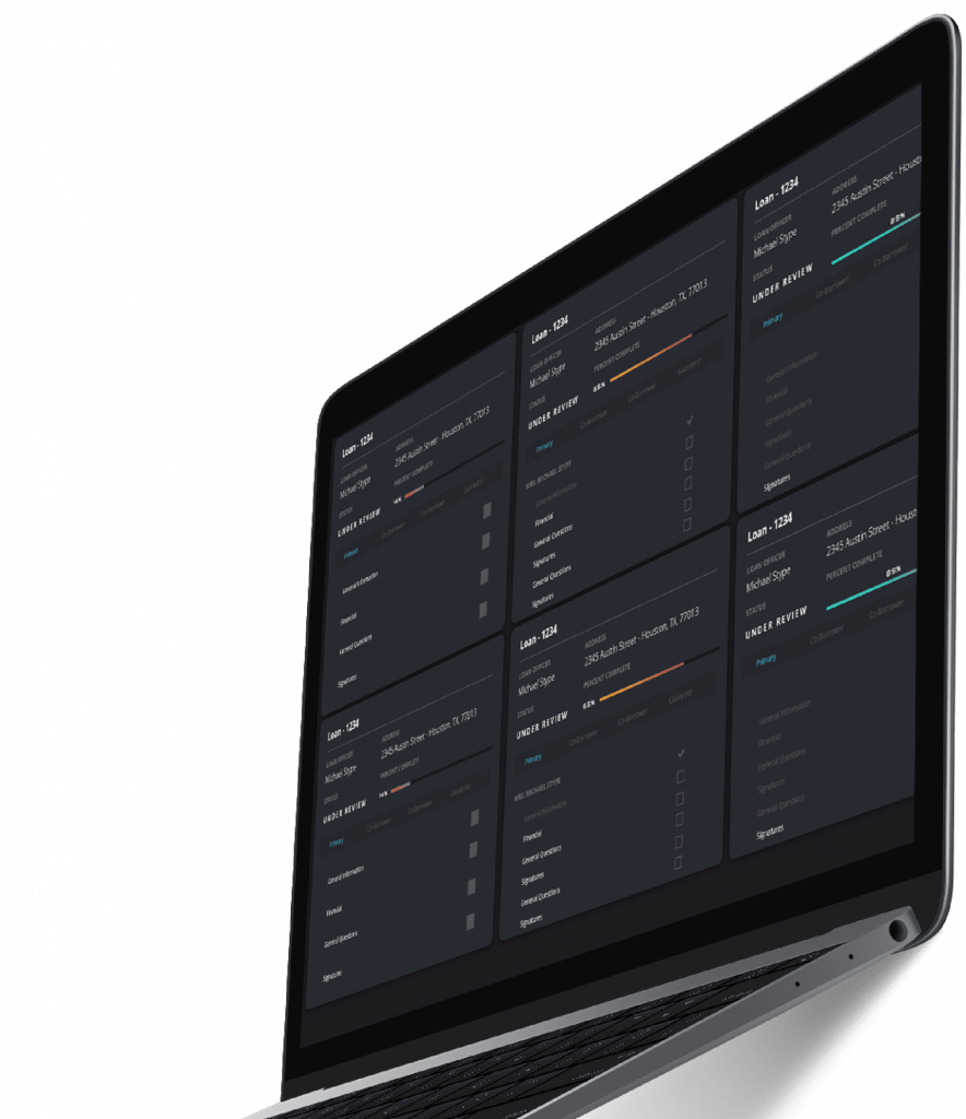 212 Loans software dashboard